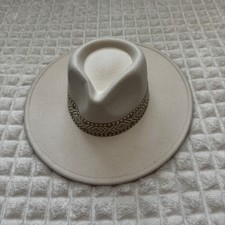 Cowgirl Hat Women's Wide Brim Cream Cowboy Rodeo Boho Festival Western