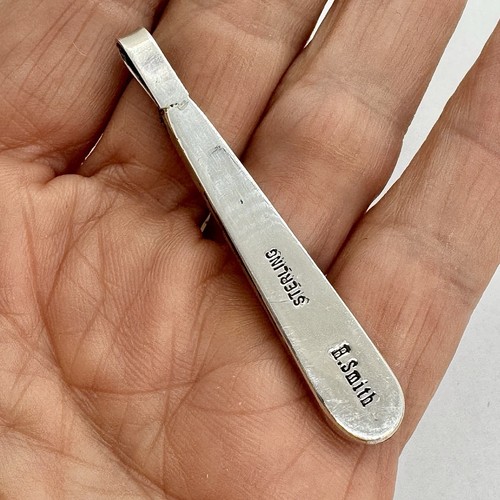 Navajo Nummer 8 Inlay Türkis Anhänger Sterling 2 1/4" signiert H Smith 5,6 g - Bild 6 von 6