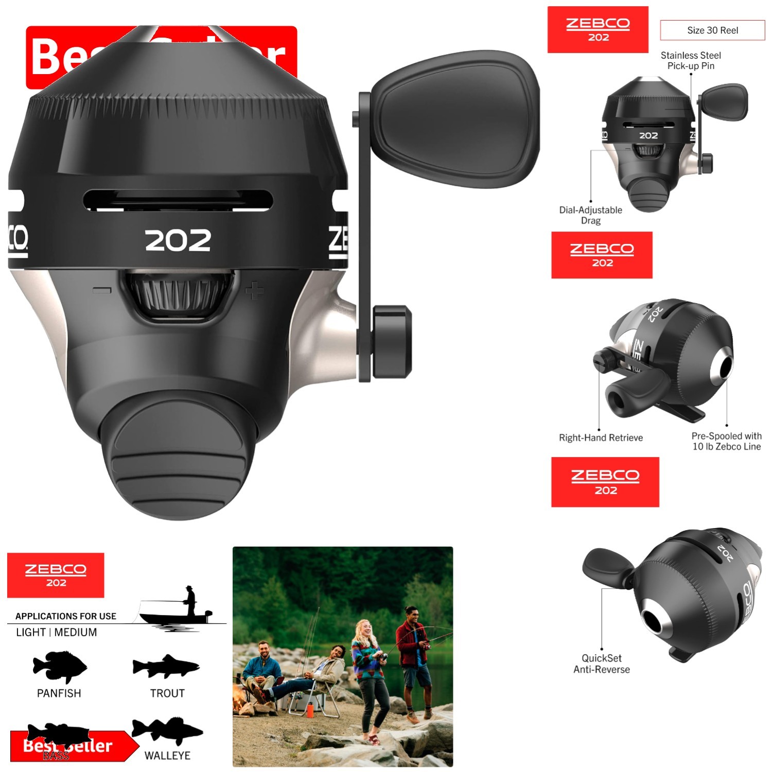Durable All-Metal Spincast Fishing Reel with Anti-Reverse Fe