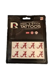 Alabama Crimson Tide Peel Stick Tattoos 8 Per Pack -New in Package
