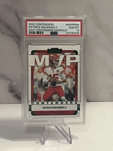 2022 Panini Contenders - Contenders Patrick Mahomes II #MVP-PMA Emerald PSA 10