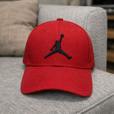    Jordan Jump Red Adjustable Trucker Hat Men  s Casual Sports Baseball Cap New