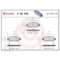 Bremsbelagsatz Scheibenbremse Hinten FüR Infiniti Q50 13 Bis 26 Brembo QualitäT