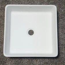 Vigo VG04021 Dianthus 15" L x 15" W x 5" H Square Stone Composite - White