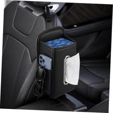 Leather Car Tissue Holder for Front Back Seats, Car Tissue Box with 2 Black