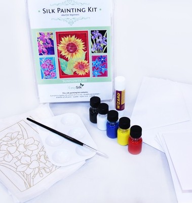 Silkcraft  Seidenmalerei: Kartenbastelset - Sonnenblume - ergibt 5 schöne Karten