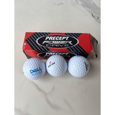 Precept Power Drive Golf Balls 3 Count Sleeve White Dell Technologies Logo New