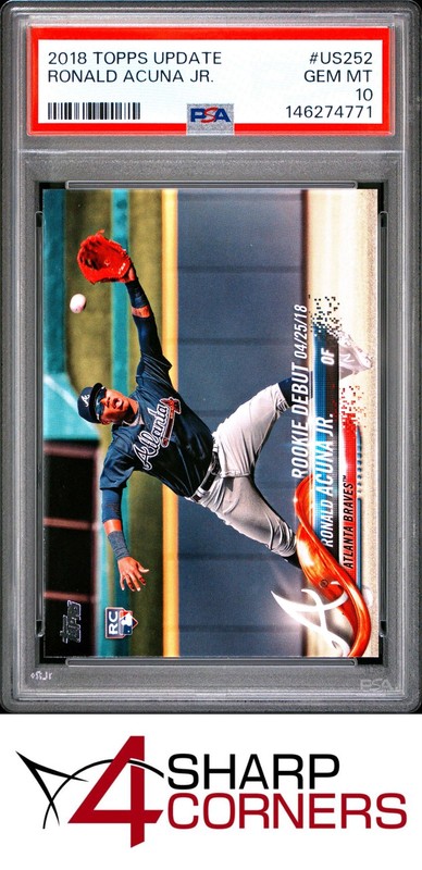 2018 TOPPS UPDATE #US252 RONALD ACUNA JR. RC BRAVES PSA 10