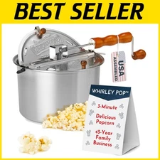 Whirley Pop - 3-Min Stovetop Popcorn Popper, Silver
