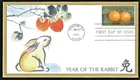LUNAR   NEW YEAR OF THE RABBIT  ORANGES CHINESE 2011 FLEETWOOD CACHET FDC UNADDR