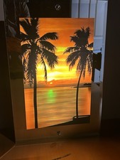 vintage Hawaiian beach sunset mirror fully tested works w/ lights and sound