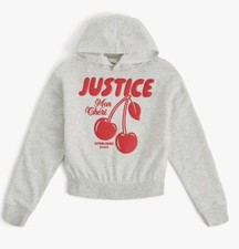 Justice Mon Cheri Girls Active Hoodie Sz XS 5/6 Gray
