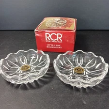 Royal Crystal Rock RCR Lead Crystal Anyuse Trinket Box Set Made In Italy