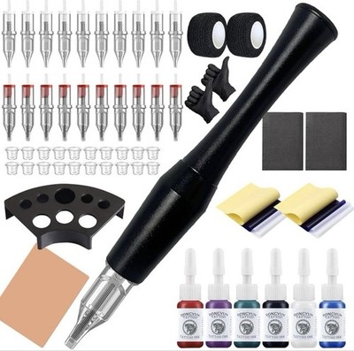 NEW Tattoo Stick and Poke Tattoo Starter Kit 20 Piece w/ Cartridge Needles