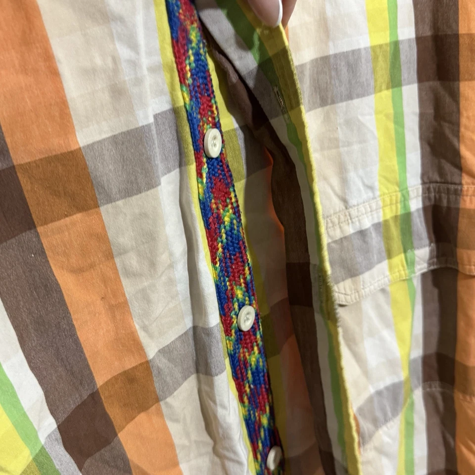 Camisa a Cuadros Massive Revolution XLP Algodón Bordado a Cuadros con Botones para Hombre Foto 4 de 4