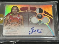2025-26 Topps Three Noa Essengue Rookie 3 Patch Horizontal Auto RC #/49 Bulls