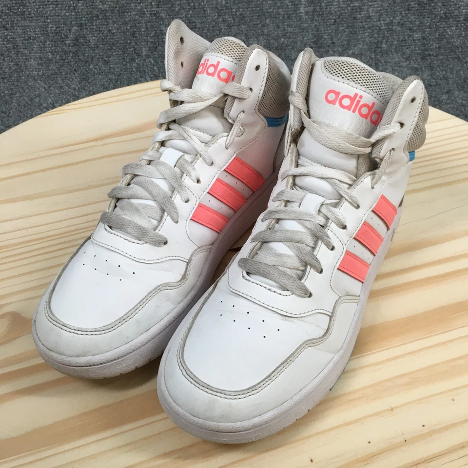 Adidas Shoes Youth 6 Hoops Mid 3.0 Athletic Mid Top Sneakers White Multicolor - Image 3 of 4