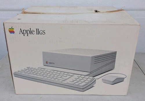 Apple IIgs Computer And Keyboard With Box