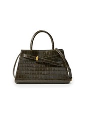 Veronica Beard NWT Croc Embossed Dash Cypress Shoulder/Handle bag