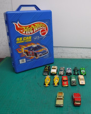 1998 Mattel Hot Wheels 48 Car Carry Case w/ 11 Hot Wheels 2 Matchbox Cars