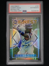 SAMMY SOSA 1995 Finest #197 Refractor PSA SLABBED HAND SIGNED AUTO