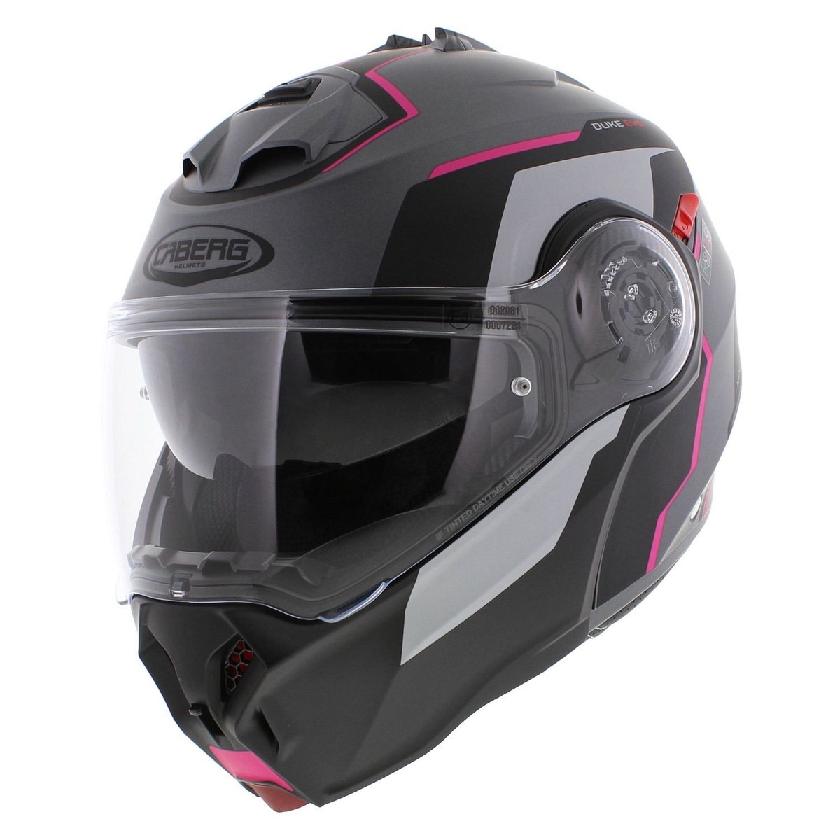 Caberg Duke Evo Move Matt Black Grey Pink Modular Motorcycle Helmet | eBay