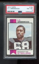1973 Topps #165 L.C. Greenwood LC PSA 8 Graded Football Card NFL Steelers