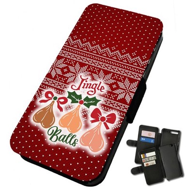 Bedruckte Flip Handyhülle für iPhone Jingle Balls Festliche Weihnachtsstimmung Jolly