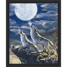 PixelHobby Midnight Wolves Kit & Frame Mosaic Art Kit