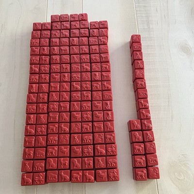 VTG Unifix Cubes Snap Blocks Counting Math Manipulative Animal Pictures Building
