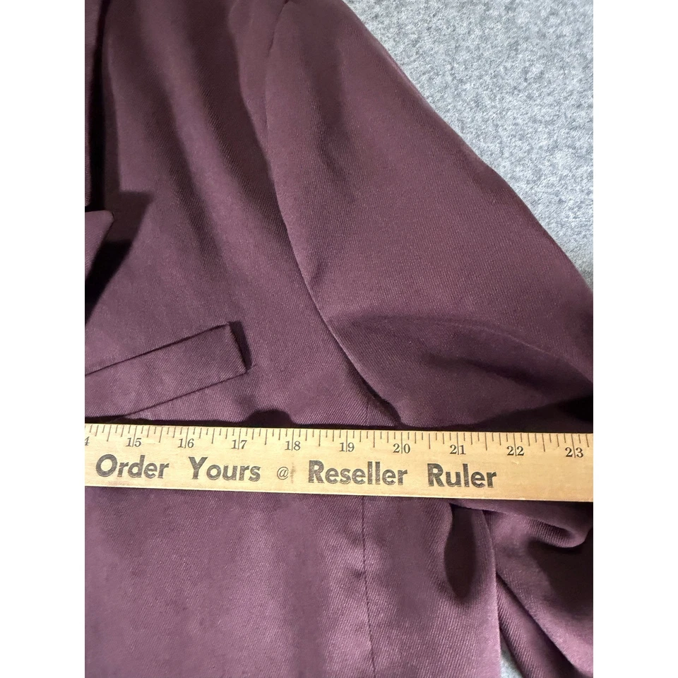 Chaqueta Blazer H&M Mujer Talla M Borgoña Ciruela Manga Larga Negocios ACADEMIA Foto 3 de 4
