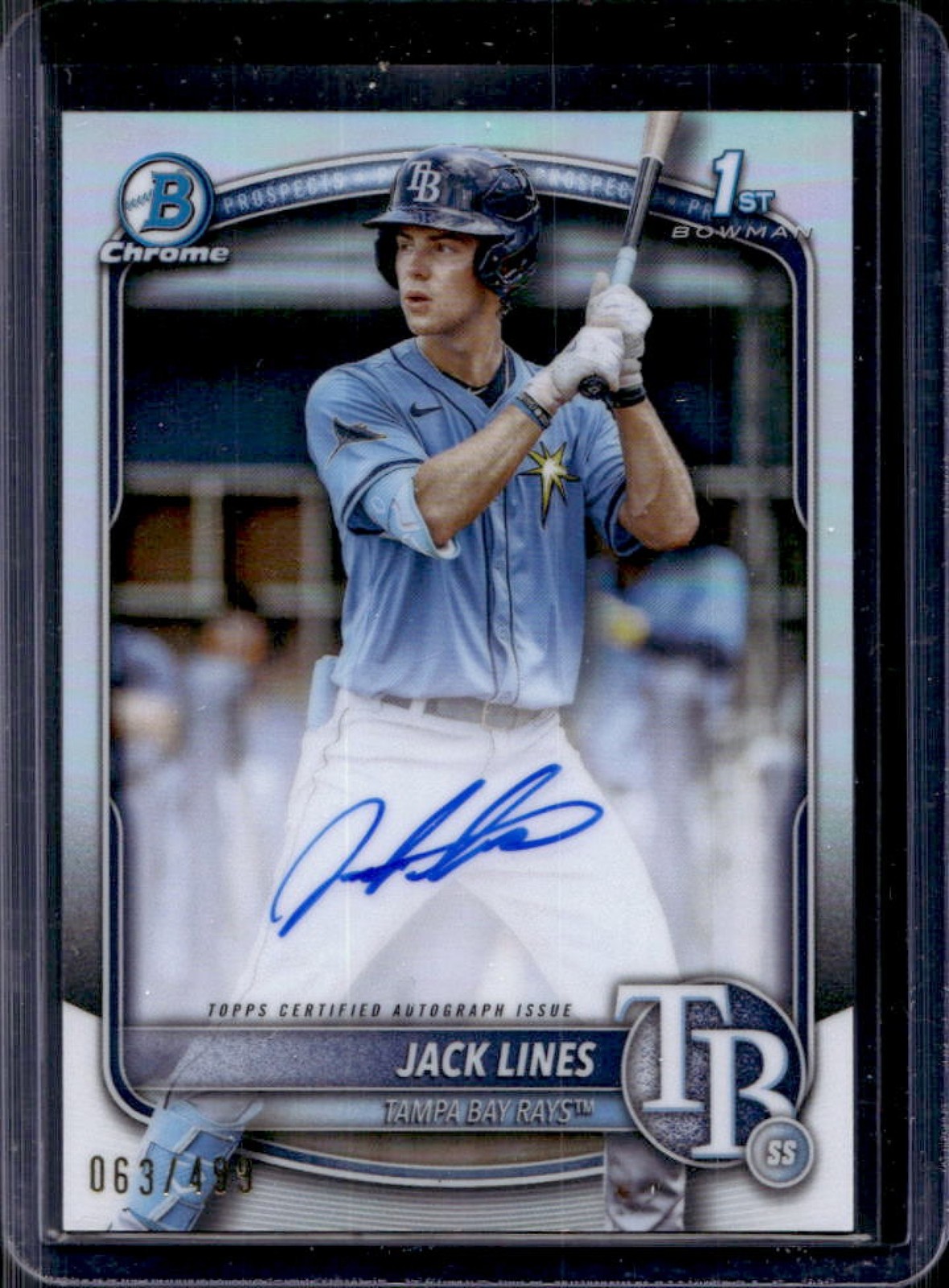2025 Bowman Jack Lines Chrome Auto Refractor 1st #63/499 Rays