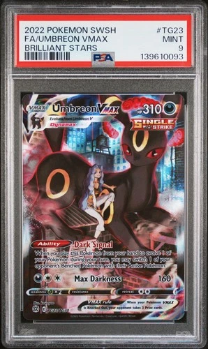 2022 POKEMON SWORD & SHIELD BRILLIANT STARS #TG23 FULL ART/UMBREON VMAX PSA 9
