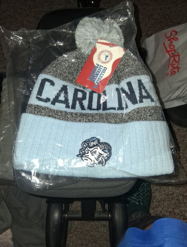 North Carolina Tar Heels Beanie Hat Light Blue Gray Pom Officially Licensed