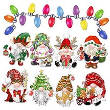 Christmas Reflective Car Magnets Set 30Pcs, Christmas Gnome with Bulb Gnome-02