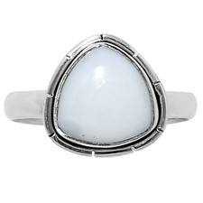 Natural White Opal 925 Sterling Silver Ring Size 9 Wholesale Jewelry USA