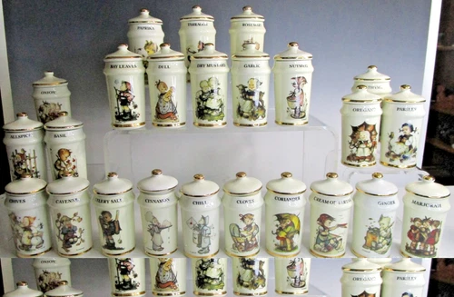 1987 M. J. Hummel Spice Jar Collection  Danbury Mint ARS AG Japan Set of  24