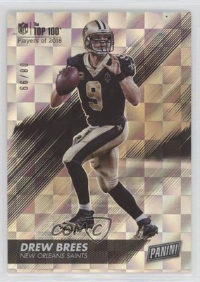 2018 Panini Day The Top 100 Checkerboard 8/99 Drew Brees #8 HOF 0z0q