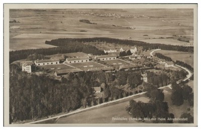 D1584/ Breithülen bei Heroldstatt Heim Albschönstadt  Foto  AK Luftbild ca.1935