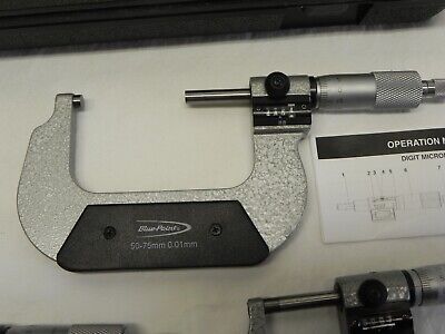 Blue Point MIC103MB 3 Piece Metric Digital Micrometer Set 0 Blue Point MIC103MB 3 Piece Metric Digital Micrometer Set 0