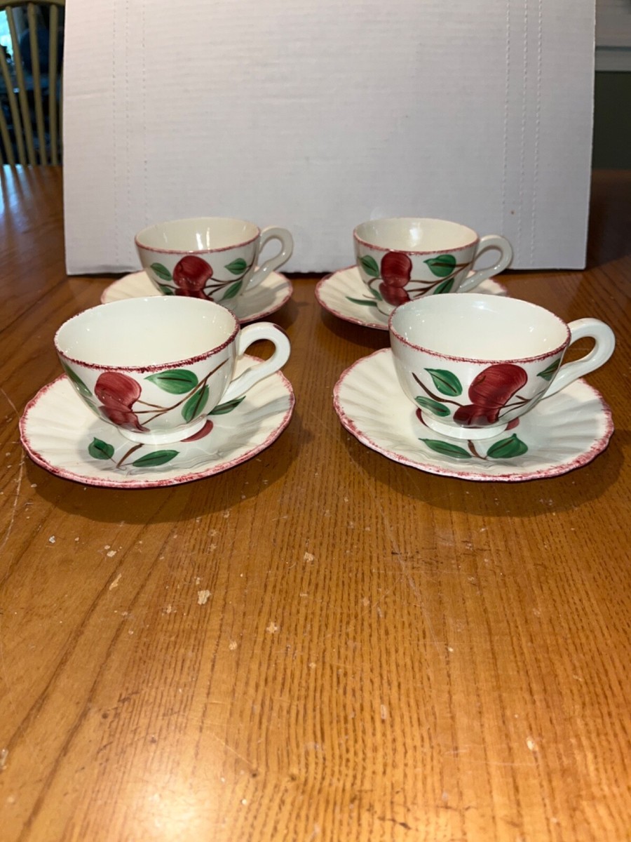VTG set of 4 Blue Ridge Southern Potteries Crab Apple tea VTG set of 4 Blue Ridge Southern Potteries Crab Apple tea