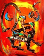 GRAND PAINO MODERN ART   SIGNED CANVAS - STRETCHED painting original