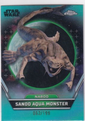 Topps Chrome Star Wars 2024 No 67 Sando Aqua Monster Naboo Aqua Refractor 62/199