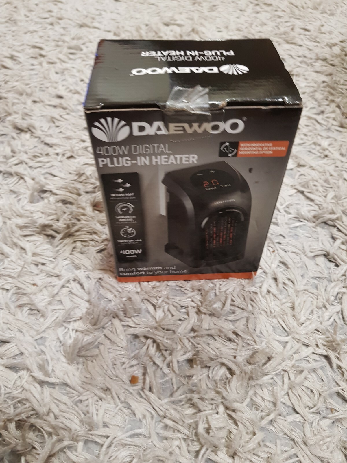 Daewoo HEA1473 400W Electric Plug-In Heater - Black (0.5Kg)(about  16×12×9cm) for sale online | eBay