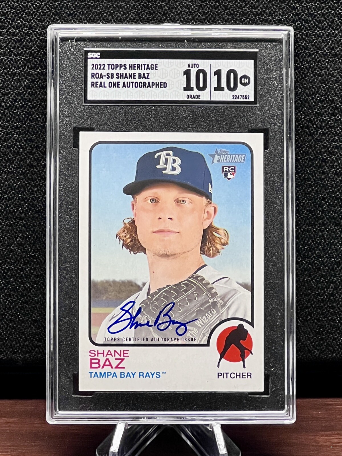 SHANE BAZ 2022 Topps Heritage Real One Autograph #ROA-SB RC Rookie Card SGC 10