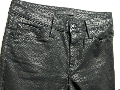 Mavi Jeans Measure 27''x26'' Black Denim Snake Skin Pattern Tapered Cotton Blend