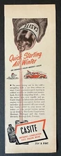1948 Casite Quick Starting All Winter Improves Lubrication Vintage Print Ad