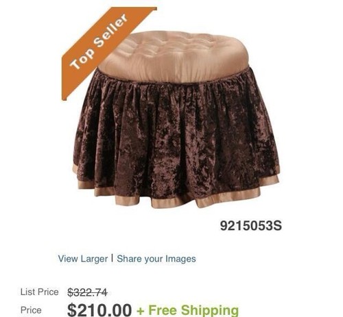 *NEW Jennifer Taylor Alamosa Gold and Brown Round Vanity Stool 2380-545741 - Picture 5 of 5