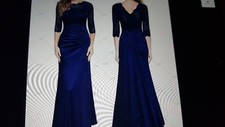 miusol women evening dress navy blue size Small 