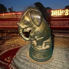 A.C. Williams "Elephant on Bench on Tub" Cast Iron Bank - 1920s Antique Vintage